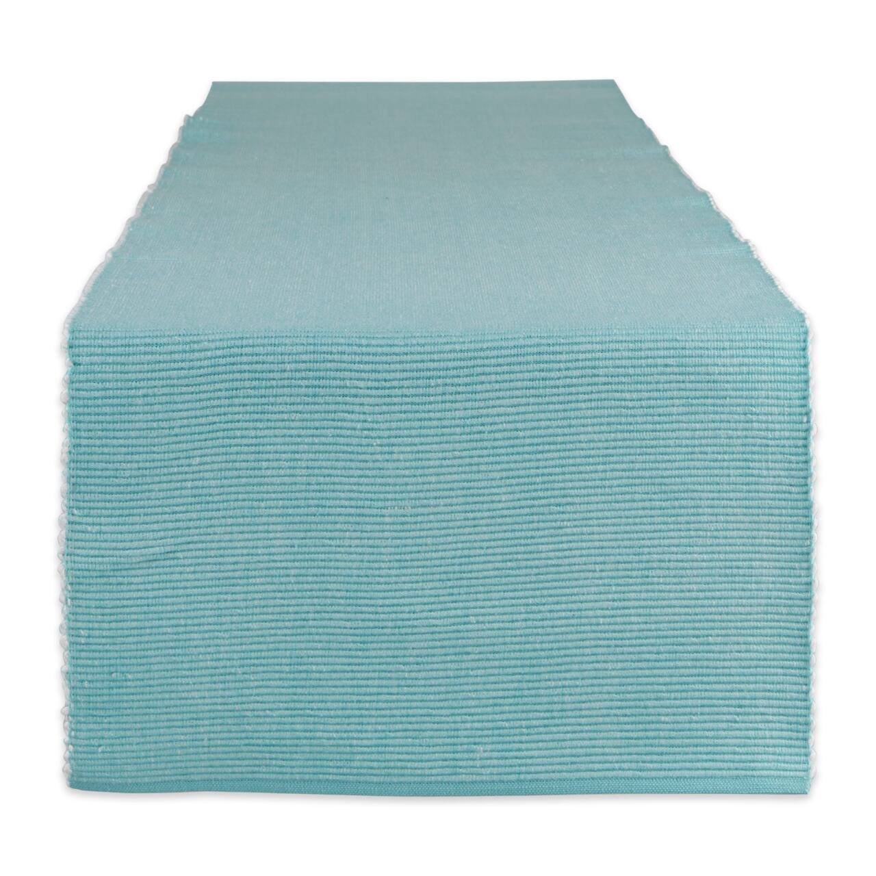DII® 108" Aqua & White 2-Tone Ribbed Table Runner